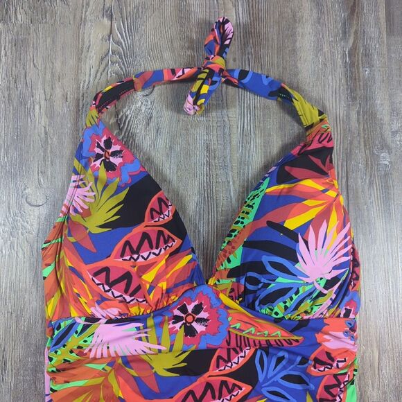 Women's Bleu Rod Beattie Tropical Floral Halter Tankini Skirt & Cover Up Size 8 - Picture 4 of 16